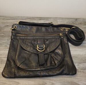 Fossil Sasha Black Leather Crossbody Bag